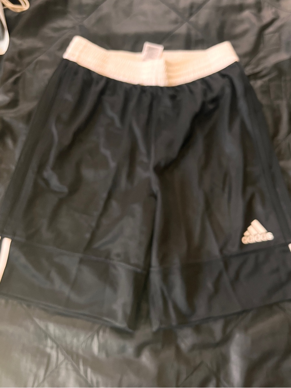 Adidas Men’s Black Athletic Shorts with White Waistband NWT